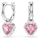 Chroma Heart Drop Earrings Pink Heart