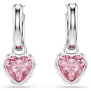 Chroma Heart Drop Earrings Pink Heart