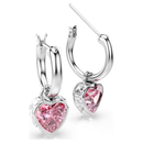 Chroma Heart Drop Earrings Pink Heart