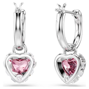 Chroma Heart Drop Earrings Pink Heart