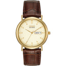 Citizen Men's Gold Day/Date Strap Eco-Drive Watch BM8242-08P Citizen