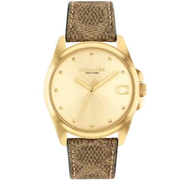 Coach Greyson Ladies Gold Brown Watch 14504111