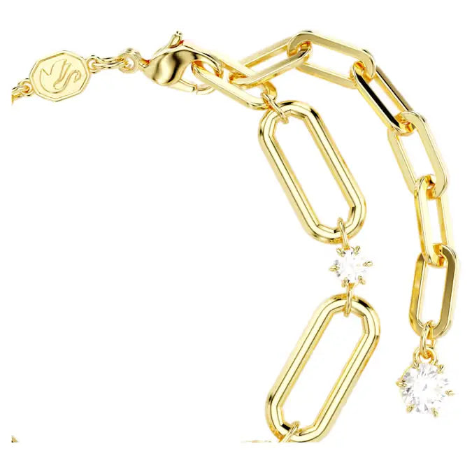 Swarovski Constella Paperclip Bracelet Round Cut Gold 5683359