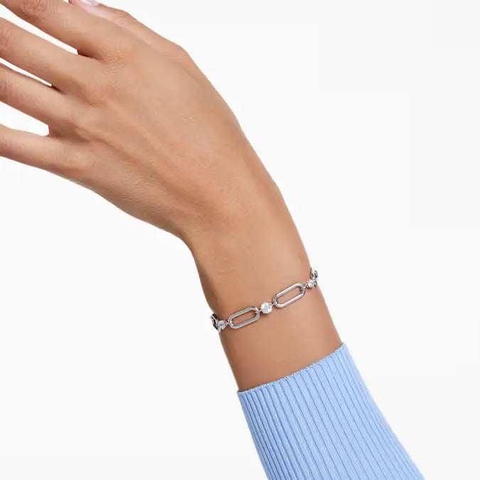 Swarovski Constella Paperclip Bracelet Round Cut Silver 5683353