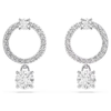 Constella Drop Earrings Silver Round White
