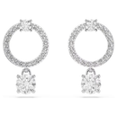 Constella Drop Earrings Silver Round White