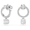 Constella Drop Earrings Silver Round White
