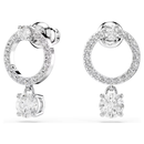 Constella Drop Earrings Silver Round White