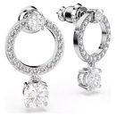 Constella Drop Earrings Silver Round White