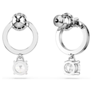 Constella Drop Earrings Silver Round White