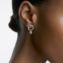 Constella Drop Earrings Silver Round White