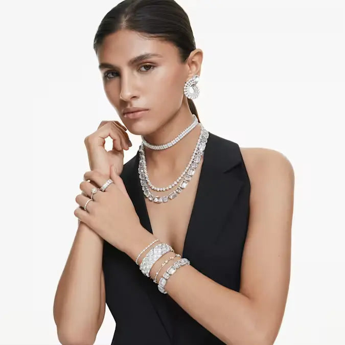 Swarovski Constella Tennis Bracelet Crystal Pearl Silver 5707511
