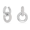 Dextera Interlocking Hoop Drop Earrings White Swarovski