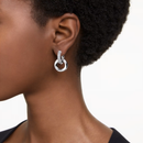 Dextera Interlocking Hoop Drop Earrings White Swarovski