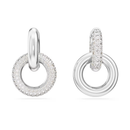 Dextera Interlocking Hoop Drop Earrings White Swarovski