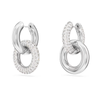 Dextera Interlocking Hoop Drop Earrings White Swarovski