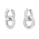 Dextera Interlocking Hoop Drop Earrings White Swarovski