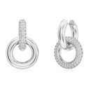 Dextera Interlocking Hoop Drop Earrings White Swarovski