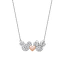 Disney Mickey & Minnie Mouse Heart Pendant Necklace