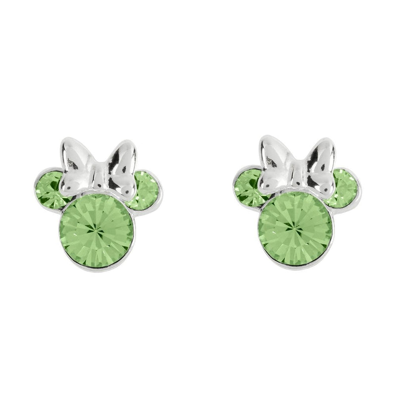 Disney Minnie Mouse August Birthstone Peridot Stud Earrings