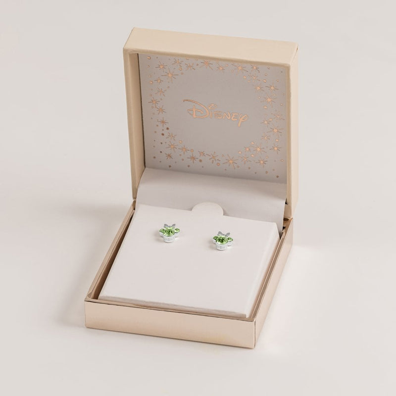 Disney Minnie Mouse August Birthstone Peridot Stud Earrings