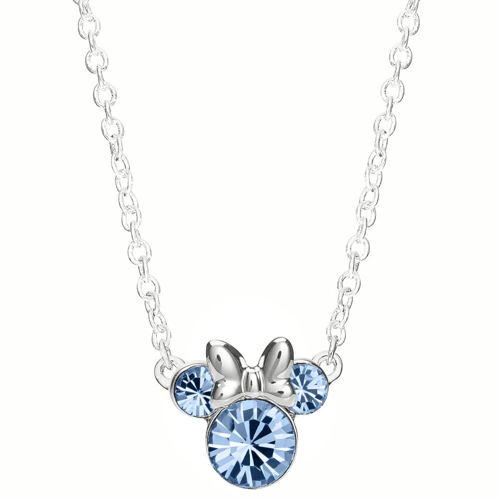 Disney Minnie Mouse December Birthstone Topaz Pendant Necklace