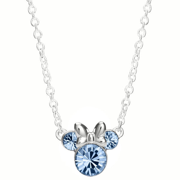 Disney Minnie Mouse December Birthstone Topaz Pendant Necklace