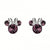 Disney Minnie Mouse February Birthstone Amethyst Stud Earrings