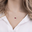 Disney Minnie Mouse July Birthstone Ruby Pendant Necklace