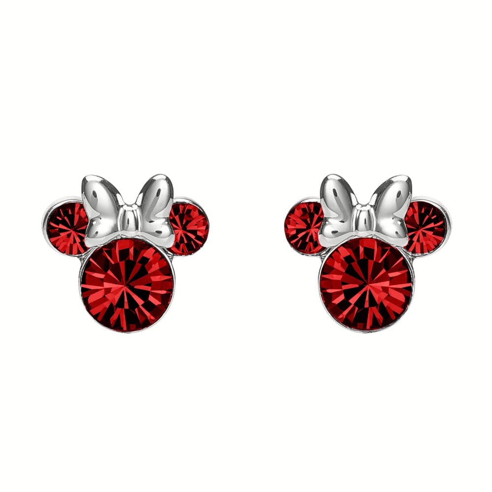 Disney Minnie Mouse July Birthstone Ruby Stud Earrings