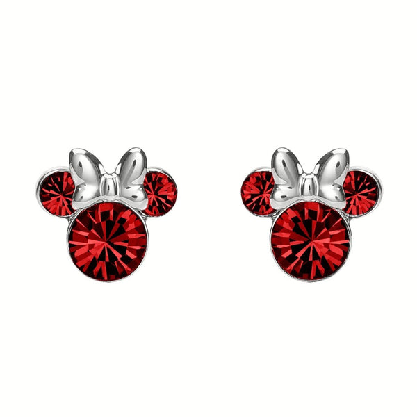 Disney Minnie Mouse July Birthstone Ruby Stud Earrings