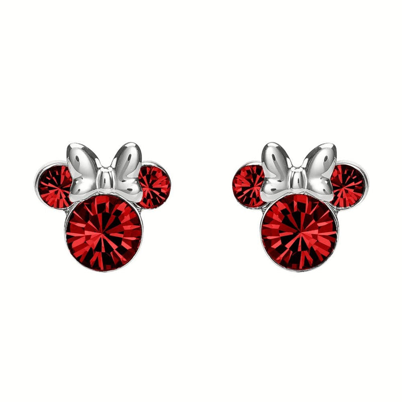 Disney Minnie Mouse July Birthstone Ruby Stud Earrings