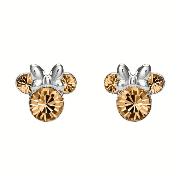 Disney Minnie Mouse June Birthstone Champagne Stud Earrings