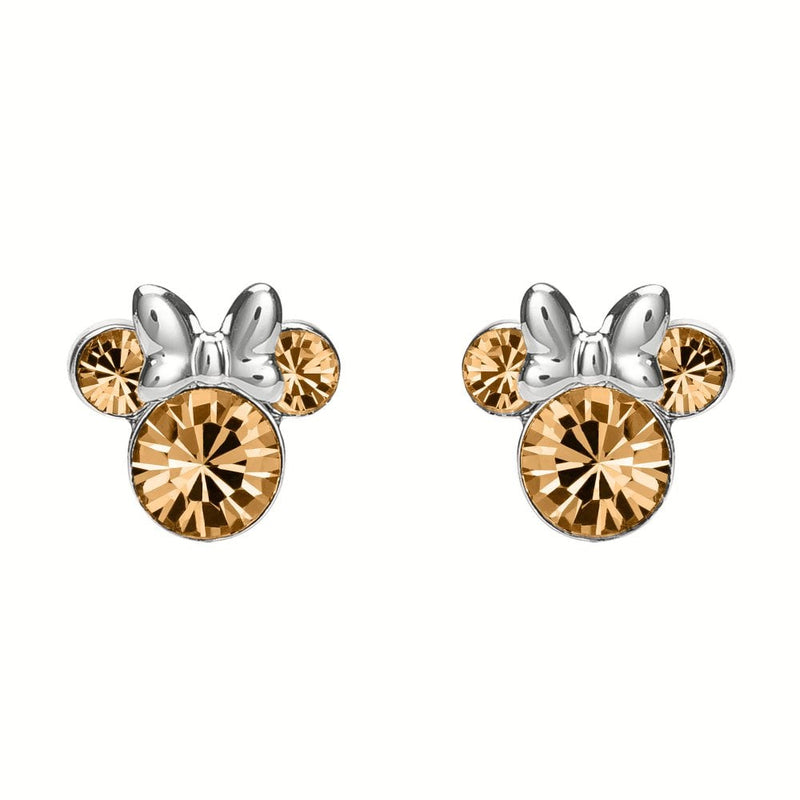 Disney Minnie Mouse June Birthstone Champagne Stud Earrings