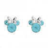 Disney Minnie Mouse March Birthstone Aquamarine Stud Earrings Disney