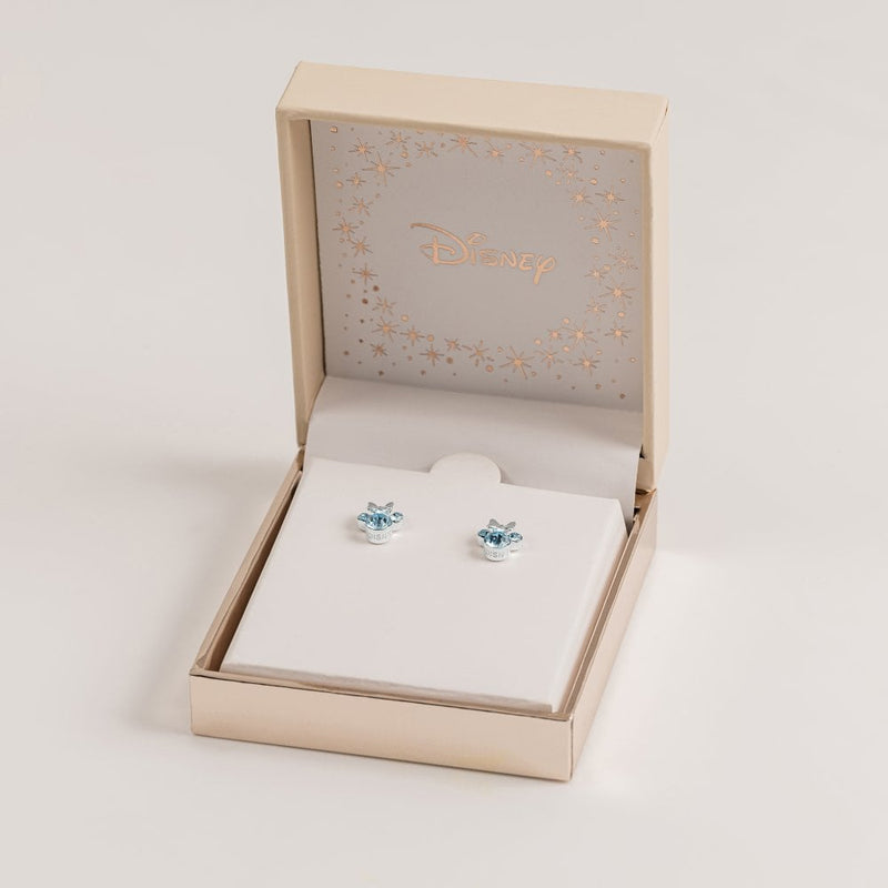 Disney Minnie Mouse March Birthstone Aquamarine Stud Earrings