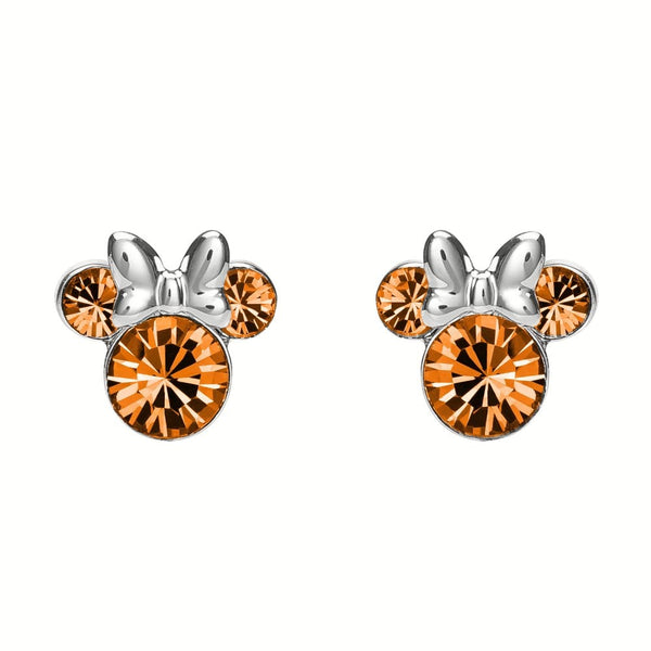 Disney Minnie Mouse November Birthstone Citrine Stud Earrings