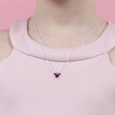 Disney Minnie Mouse October Birthstone Pink Tourmaline Pendant Necklace