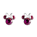 Disney Minnie Mouse October Birthstone Pink Tourmaline Stud Earrings