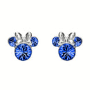 Disney Minnie Mouse September Birthstone Sapphire Stud Earrings