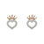 Disney Princess Heart Crown Stud Earrings Two Tone
