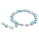 Swarovski Gema Tennis Bracelet Mixed Cut Silver Blue 5666018