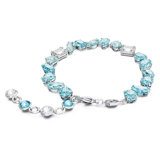 Swarovski Gema Tennis Bracelet Mixed Cut Silver Blue 5666018
