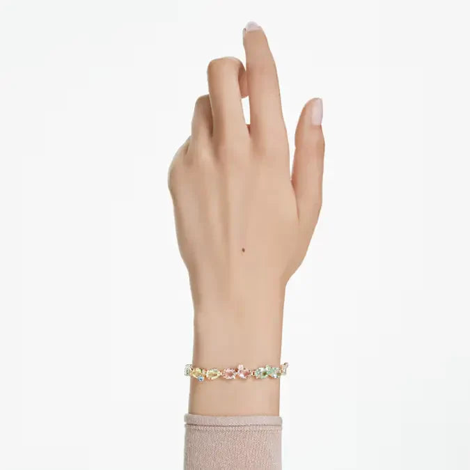 Swarovski Gema Tennis Bracelet Mixed Cut Gold 5705808