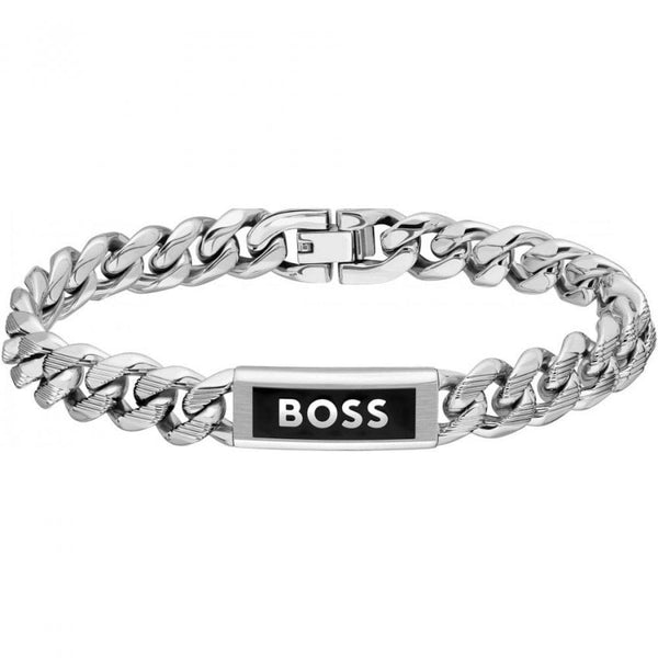 BOSS Jewellery Kassy Emblem Men's Bracelet Silver 1580679M