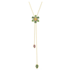 Idyllia Y Flower Pendant Necklace Multi-Stone Gold