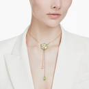 Idyllia Y Flower Pendant Necklace Multi-Stone Gold