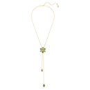 Idyllia Y Flower Pendant Necklace Multi-Stone Gold