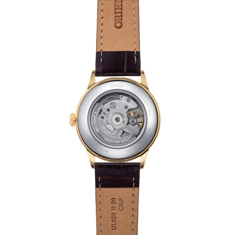Orient Bambino Men's Watch Silver Dial Brown Leather RA-AC0M01S30B