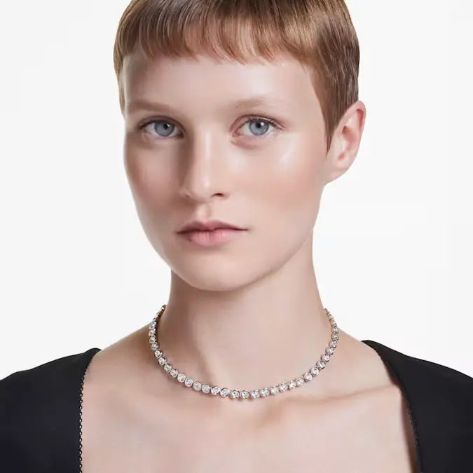 Swarovski Imber Tennis Necklace Round Cut Silver 5682595